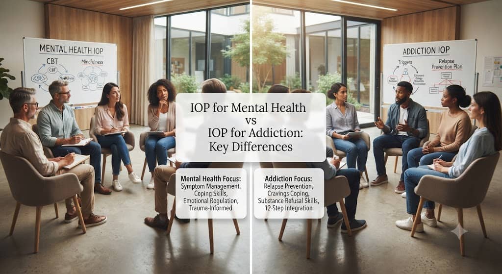 IOP for Mental Health vs IOP for Addiction: Key Differences